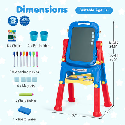 Art Easel for Kids, Adjustable Height, Blue