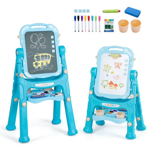 Kids Art Easel with Adjustable Height, Green