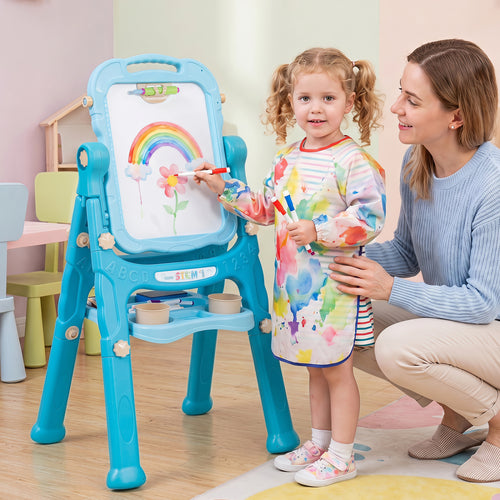 Kids Art Easel with Adjustable Height, Green