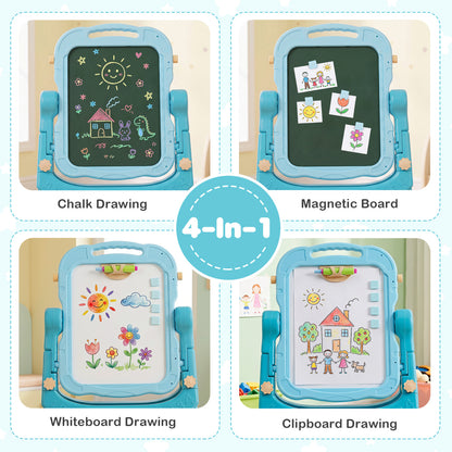 Kids Art Easel with Adjustable Height, Green