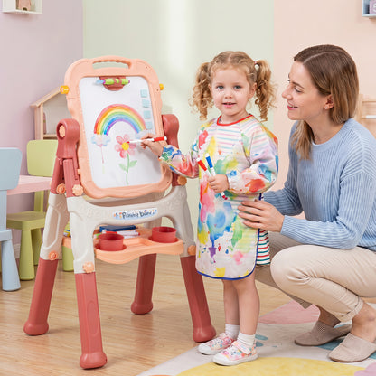 Art Easel for Kids, Adjustable Height, Pink