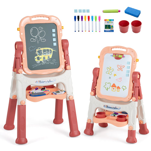 Art Easel for Kids, Adjustable Height, Pink