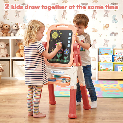 Art Easel for Kids, Adjustable Height, Pink