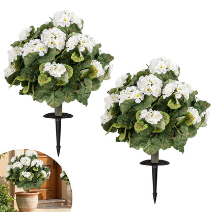 Artificial Begonia Ball Trees, Set of 2, 13 inch, White Faux Plants at Gallery Canada