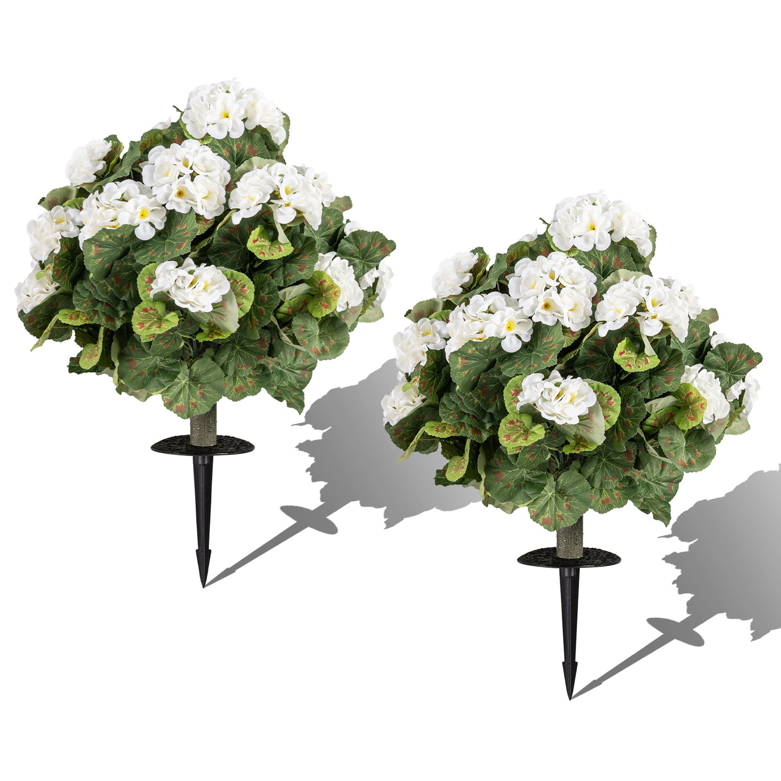 Artificial Begonia Ball Trees, Set of 2, 13 inch, White Faux Plants White at Gallery Canada
