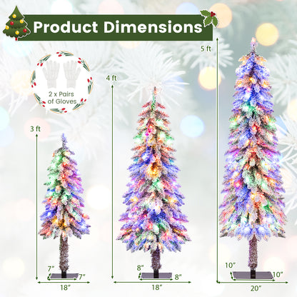 Artificial Christmas Tree Set of 3 with Snow-flocked Branch Tips, Green Christmas Tree at Gallery Canada