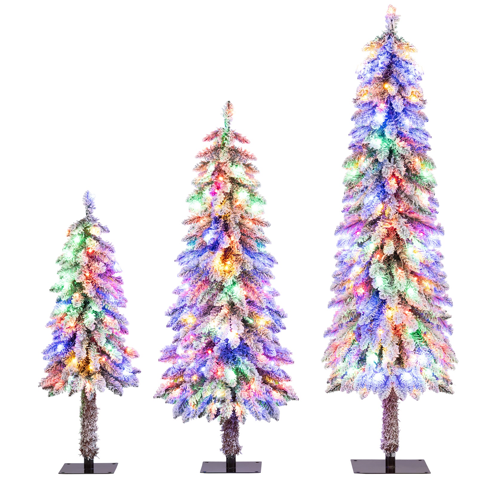 Artificial Christmas Tree Set of 3 with Snow-flocked Branch Tips, Green Christmas Tree Options at Gallery Canada