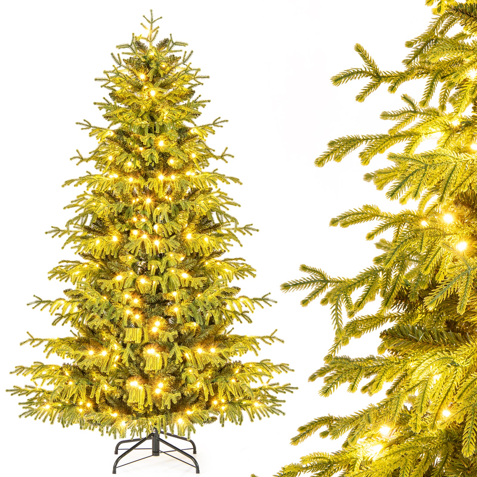 Artificial Christmas Tree, LED Lights, PVC Mixed Branch Tips, 6, Green Christmas Tree at Gallery Canada