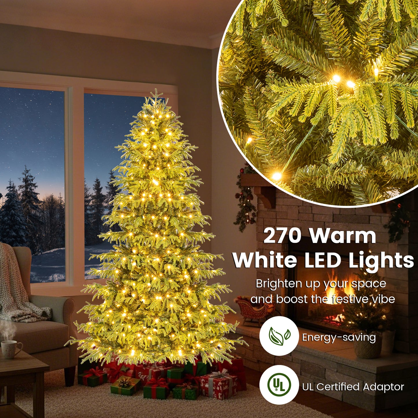Artificial Christmas Tree, LED Lights, PVC Mixed Branch Tips, 6, Green Christmas Tree at Gallery Canada