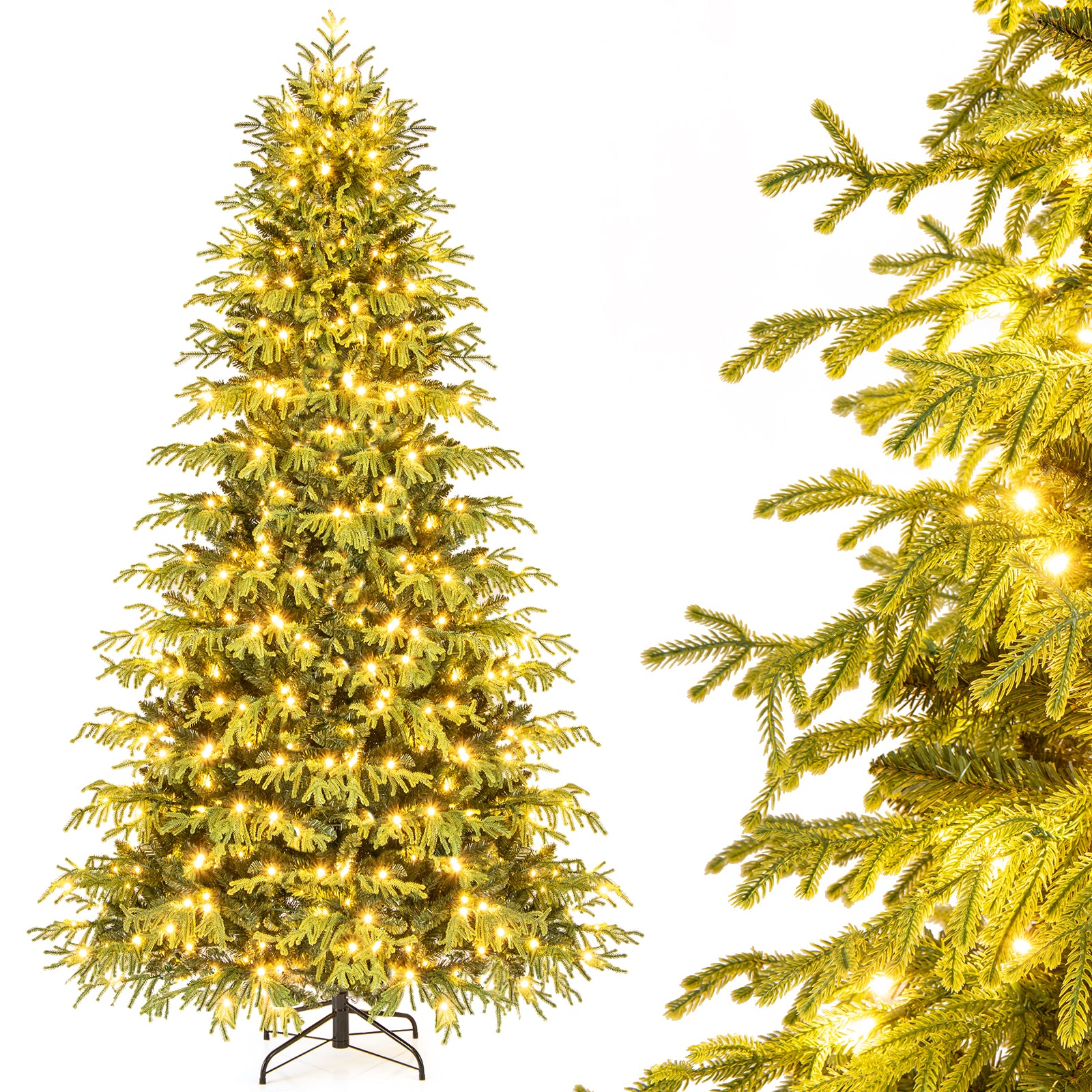 Artificial Christmas Tree With LED Lights, PVC Mixed Branch Tips, 8 Feet, Green Christmas Tree at Gallery Canada