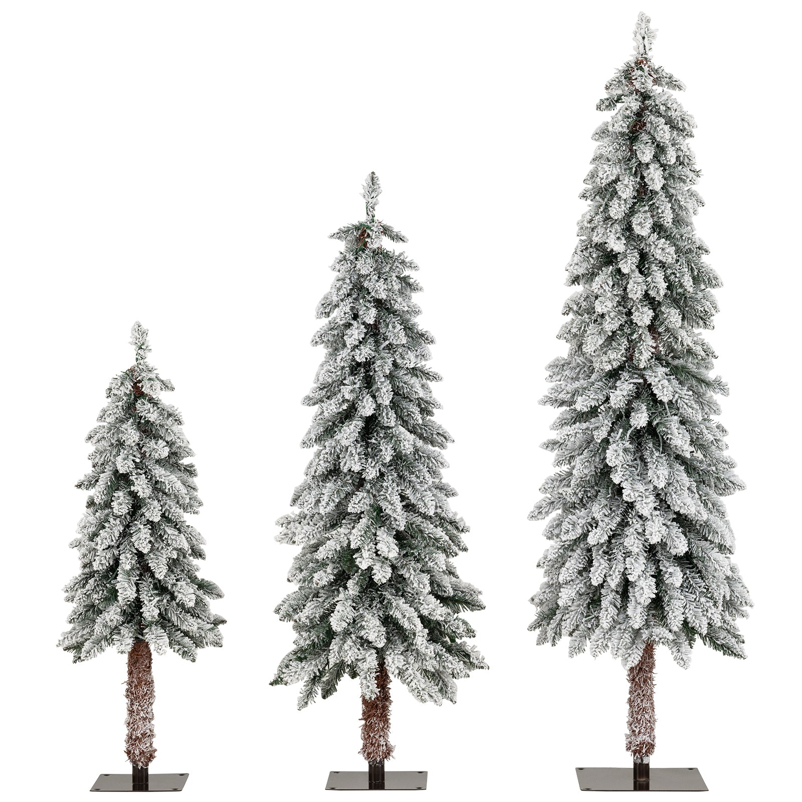 Artificial Christmas Tree Set Of 3, Snow-Flocked Branch Tips, Green Christmas Tree at Gallery Canada