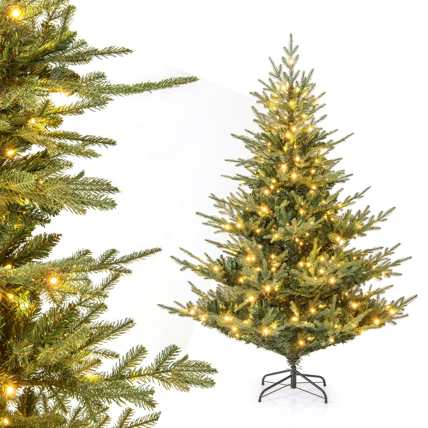 Artificial Christmas Tree, Warm White LED Lights, 6 Feet, Green Christmas Tree Green at Gallery Canada