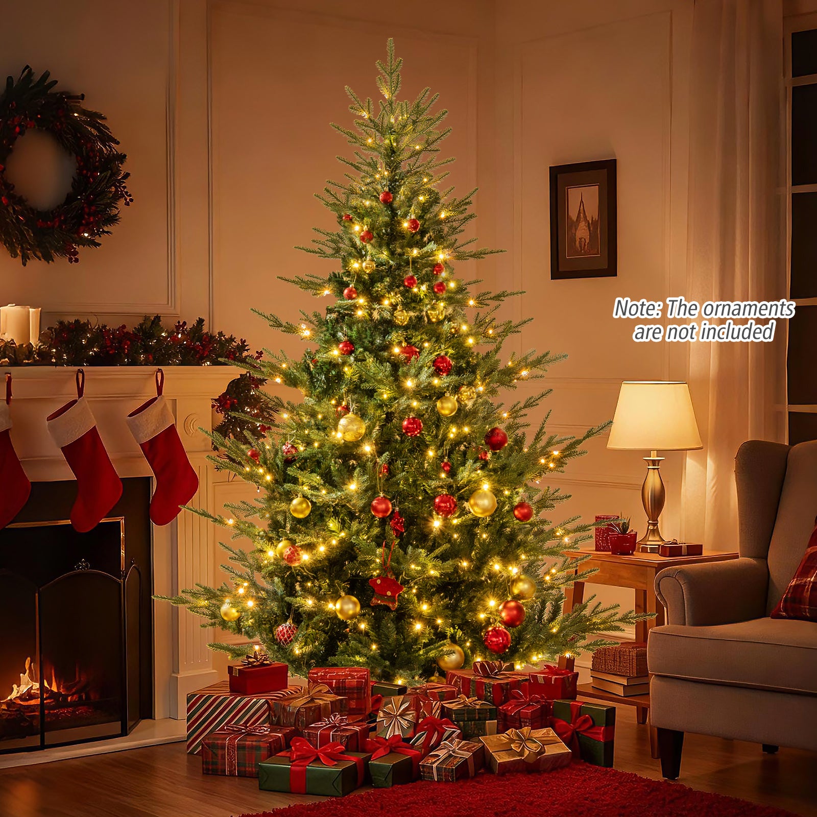Artificial Christmas Tree, 7 Feet, Warm White LED Lights, Green Christmas Tree at Gallery Canada