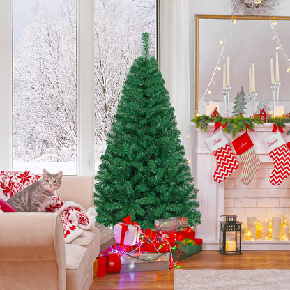 Artificial PVC Hinged Christmas Tree, 5 ft, Metal Stand, Green Christmas Tree at Gallery Canada