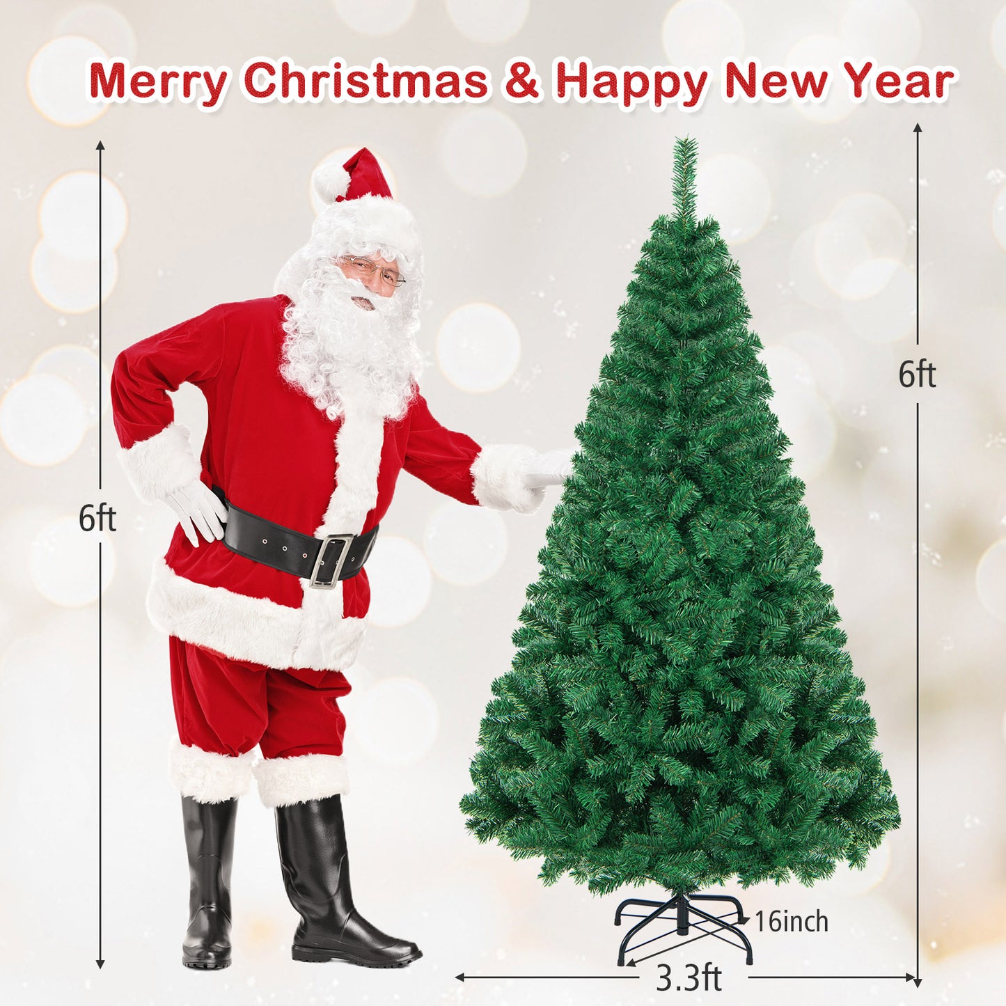 Artificial PVC Hinged Christmas Tree, 6 ft, Green Christmas Tree at Gallery Canada