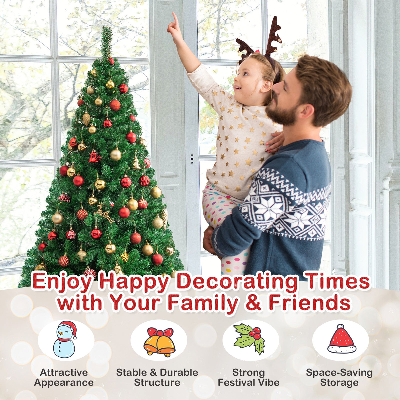 Artificial PVC Hinged Christmas Tree, 6 ft, Green Christmas Tree at Gallery Canada