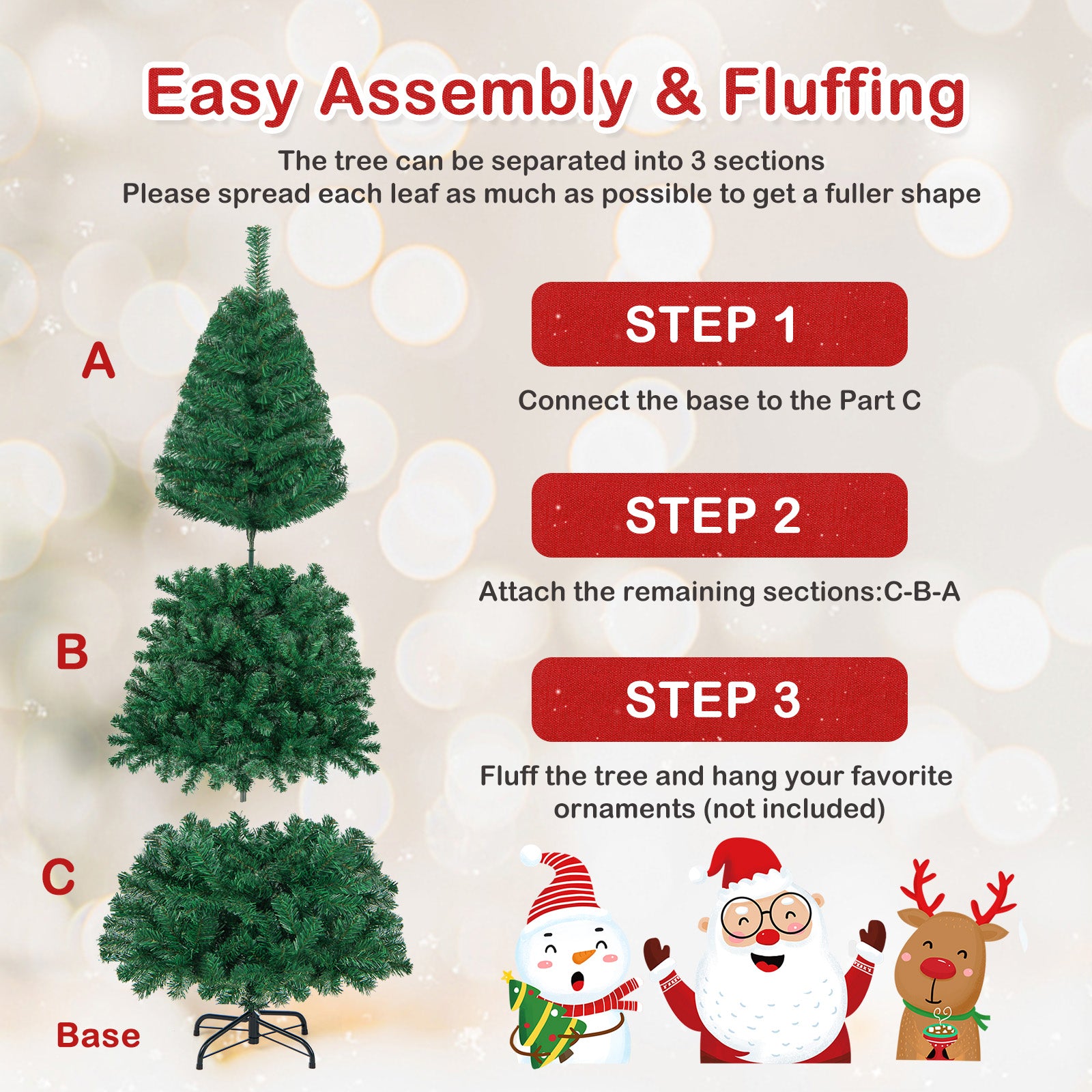 Artificial PVC Hinged Christmas Tree, 6 ft, Green Christmas Tree at Gallery Canada