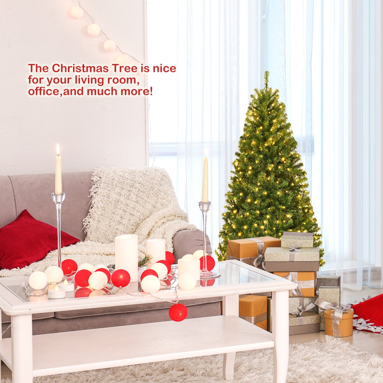 Artificial Hinged Christmas Tree, 4 ft, Green Christmas Tree at Gallery Canada