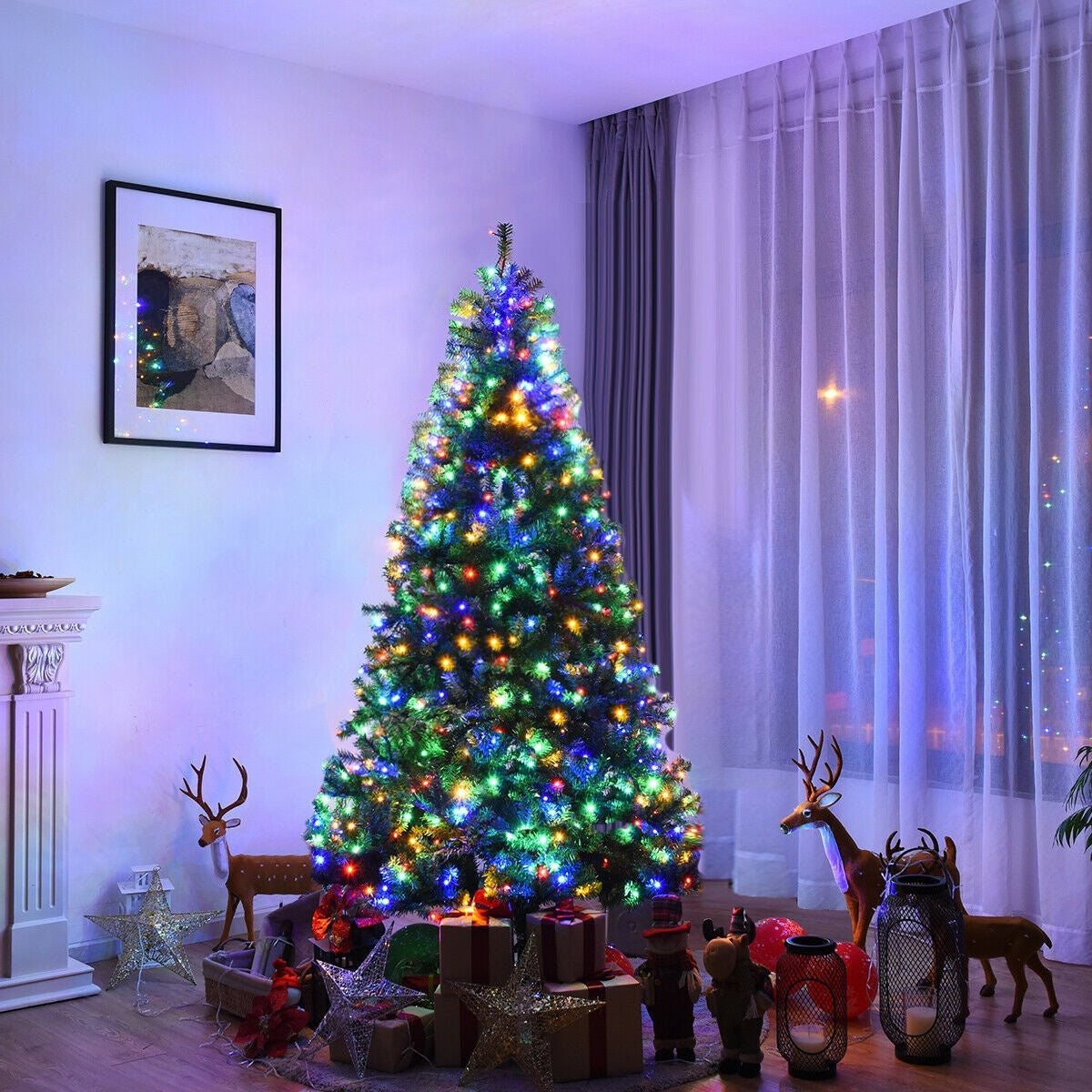 Artificial Hinged Christmas Tree, 7 ft, Green Christmas Tree at Gallery Canada