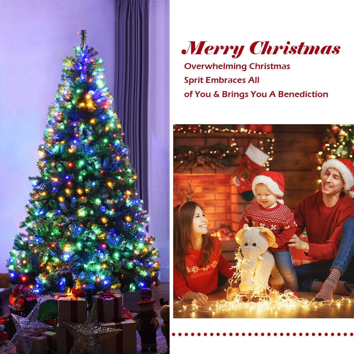 Artificial Hinged Christmas Tree, 7 ft, Green Christmas Tree at Gallery Canada