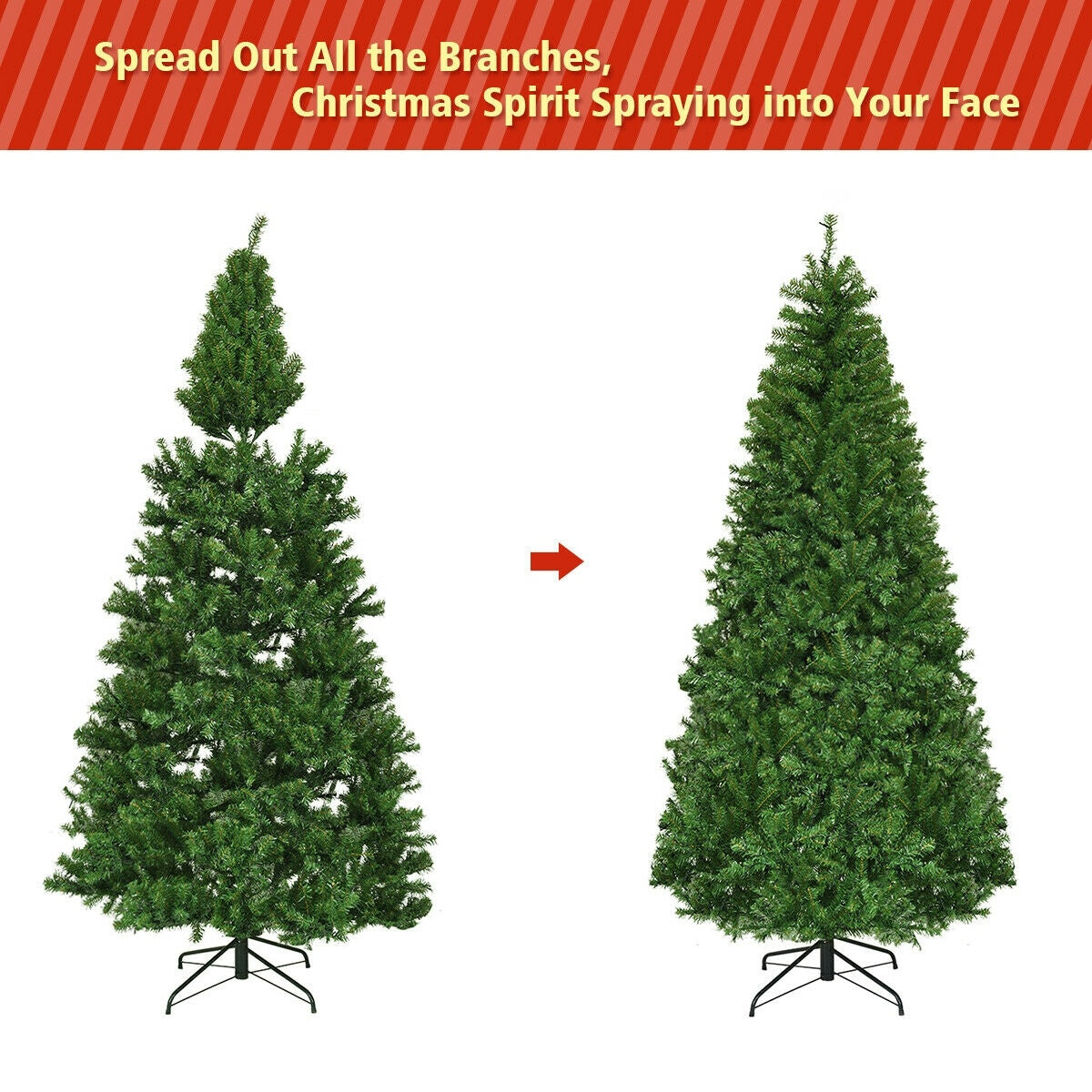 Artificial Hinged Christmas Tree, 7 ft, Green Christmas Tree at Gallery Canada