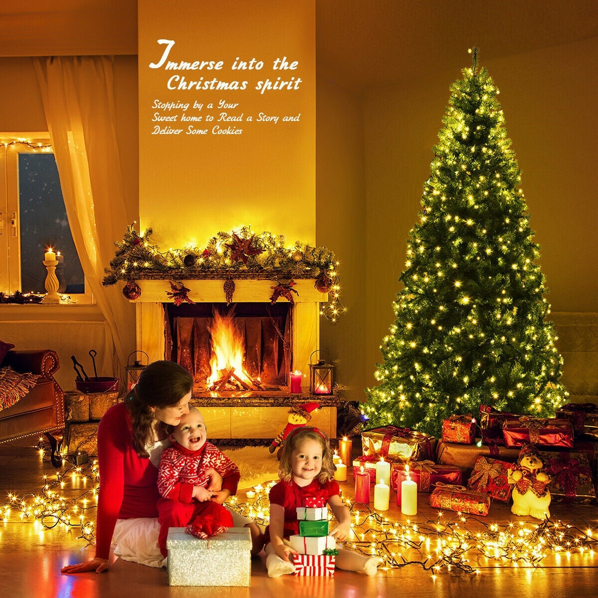 Artificial Hinged Christmas Tree, 7 ft, Green Christmas Tree at Gallery Canada