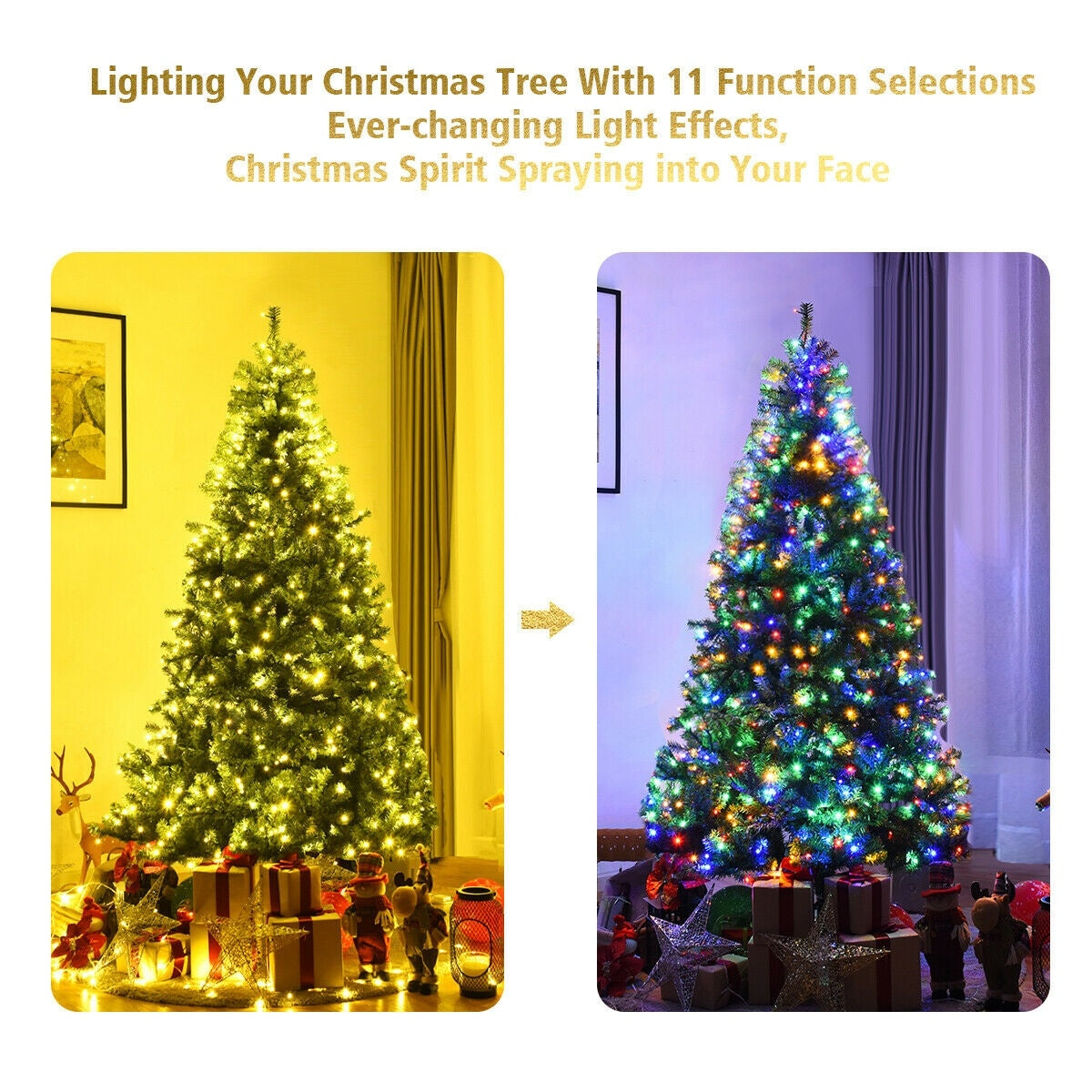 Artificial Hinged Christmas Tree, 7 ft, Green Christmas Tree at Gallery Canada