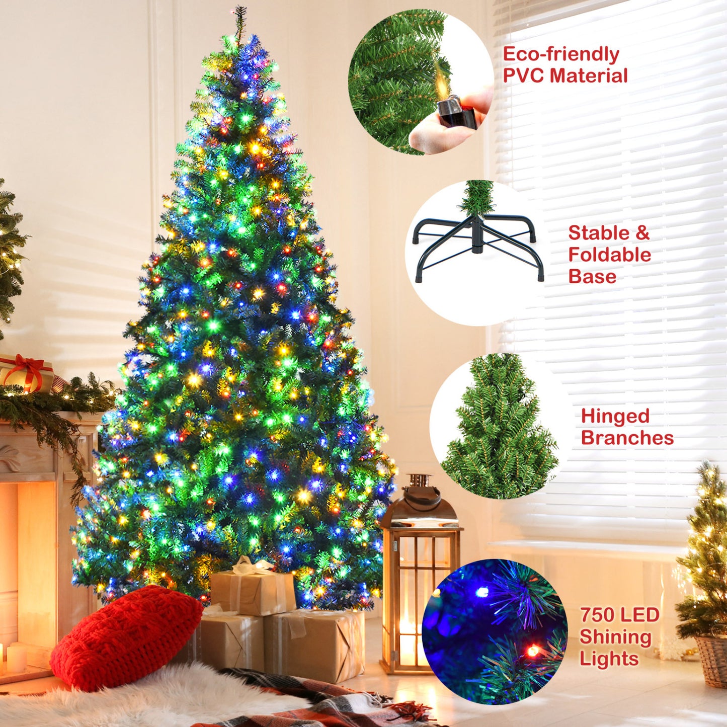 Artificial Hinged Christmas Tree, 8 ft, Green Christmas Tree at Gallery Canada