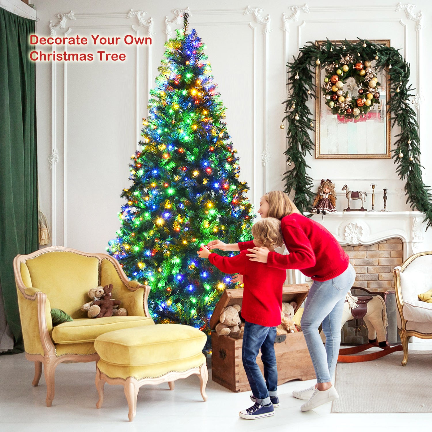 Artificial Hinged Christmas Tree, 8 ft, Green Christmas Tree at Gallery Canada