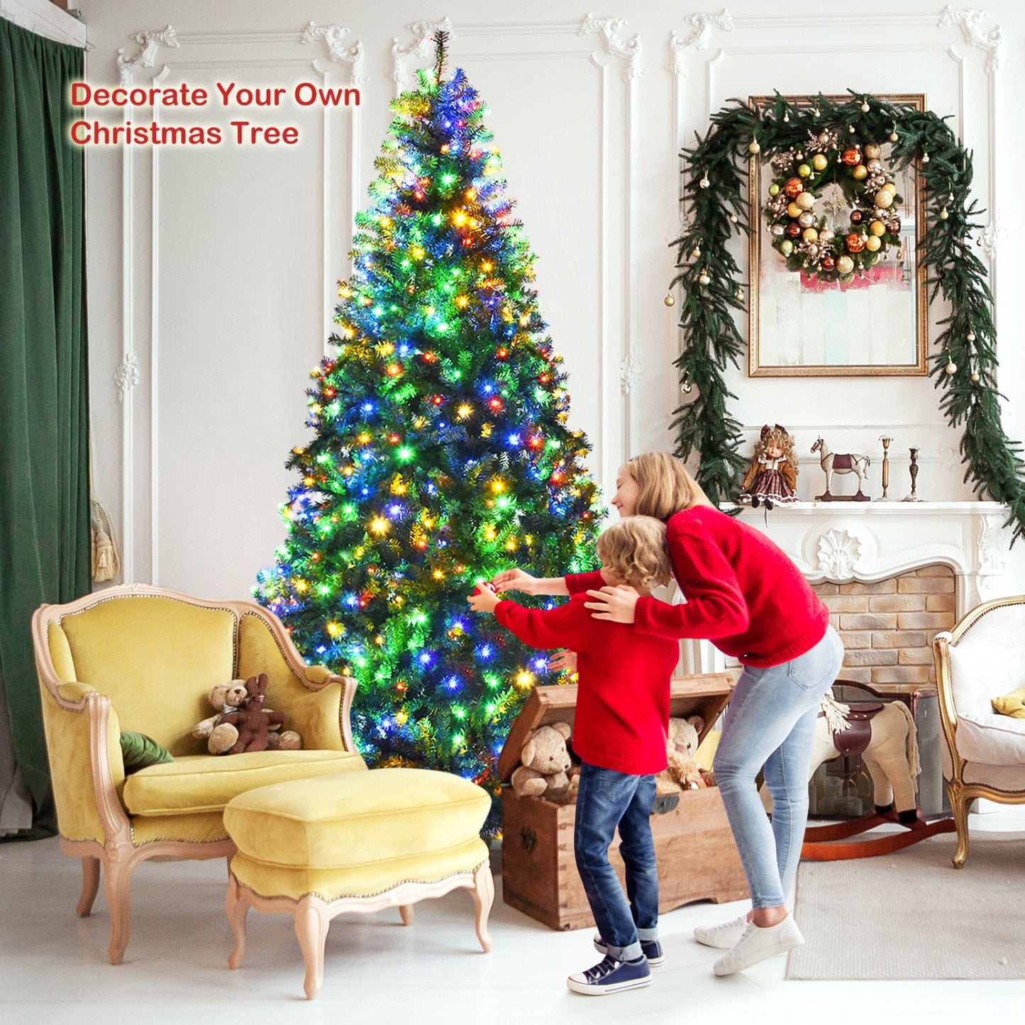Artificial Hinged Christmas Tree, 8 ft, Green Christmas Tree at Gallery Canada