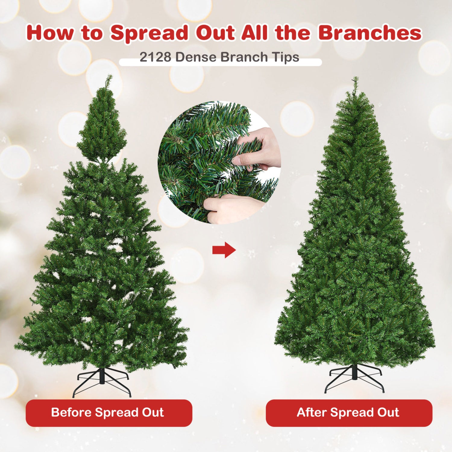 Artificial Hinged Christmas Tree, 8 ft, Green Christmas Tree at Gallery Canada