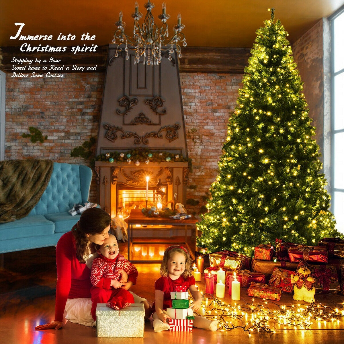 Artificial Hinged Christmas Tree, 9 ft, Green Christmas Tree at Gallery Canada