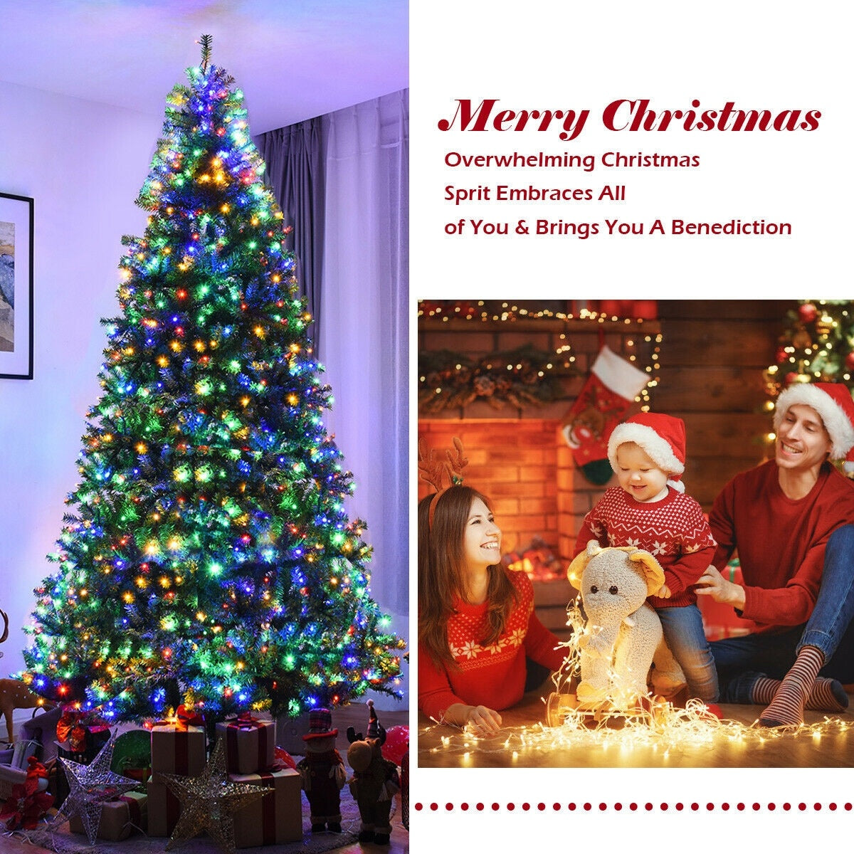 Artificial Hinged Christmas Tree, 9 ft, Green Christmas Tree at Gallery Canada
