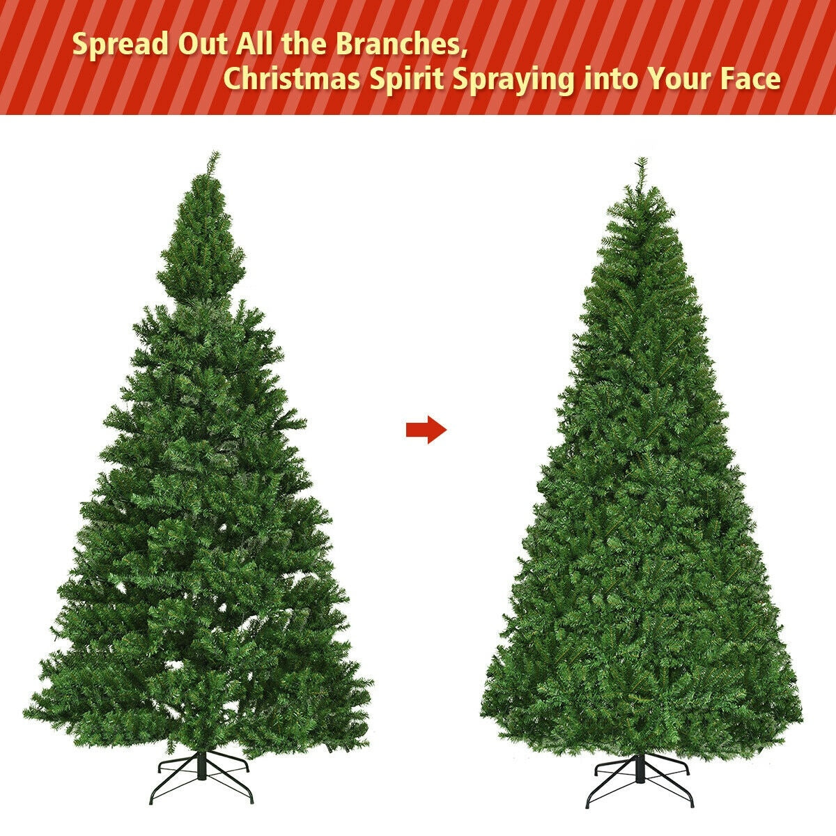 Artificial Hinged Christmas Tree, 9 ft, Green Christmas Tree at Gallery Canada