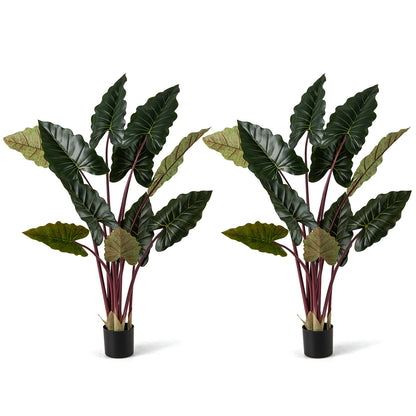Artificial Rainbow Taro Tree 63" Tall with 11 Faux Leaves-2 Pack Faux Plants Options at Gallery Canada