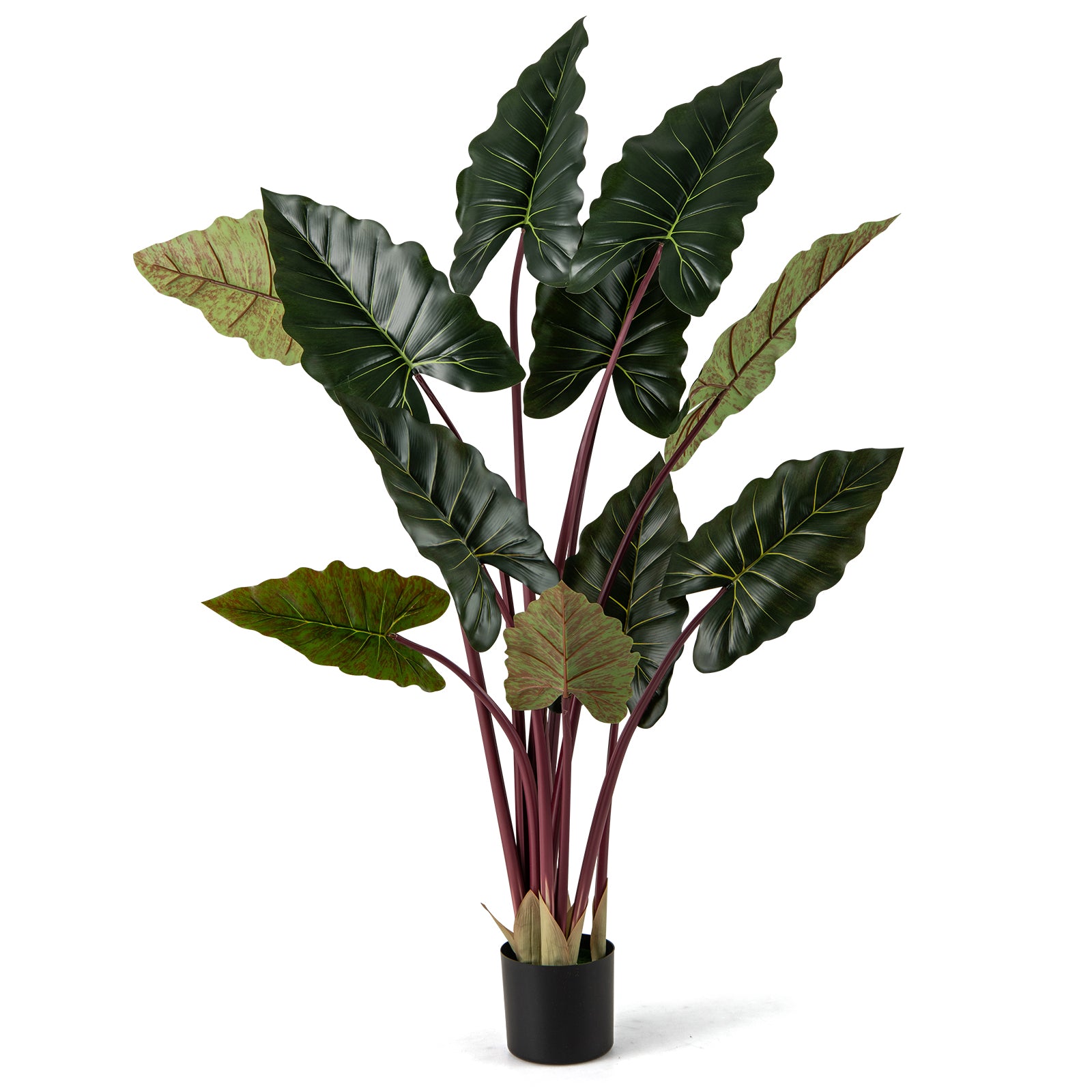 Artificial Rainbow Taro Tree 63" Tall with 11 Faux Leaves-1 Pack Faux Plants Options at Gallery Canada