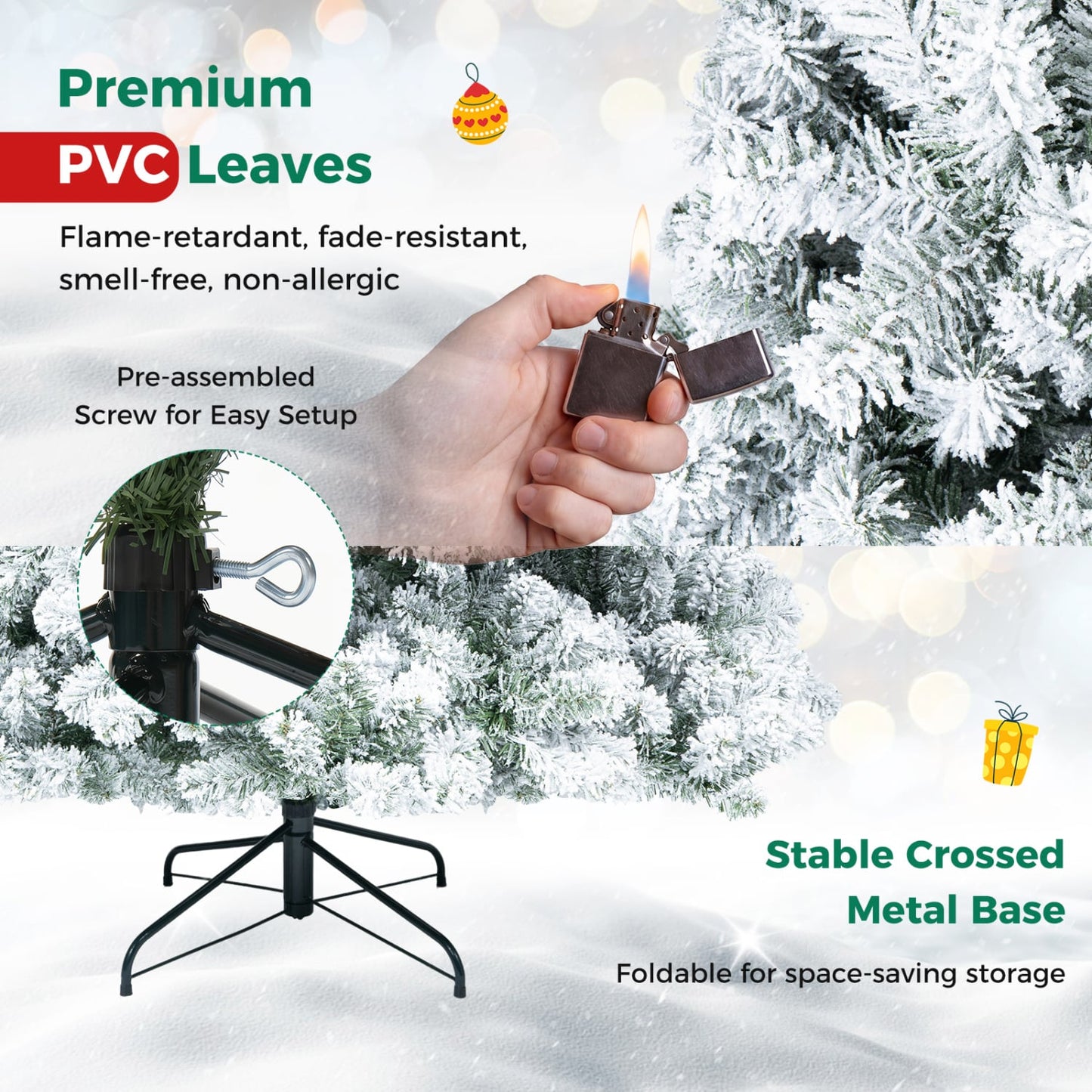 6ft Artificial Snow-Flocked Christmas Tree