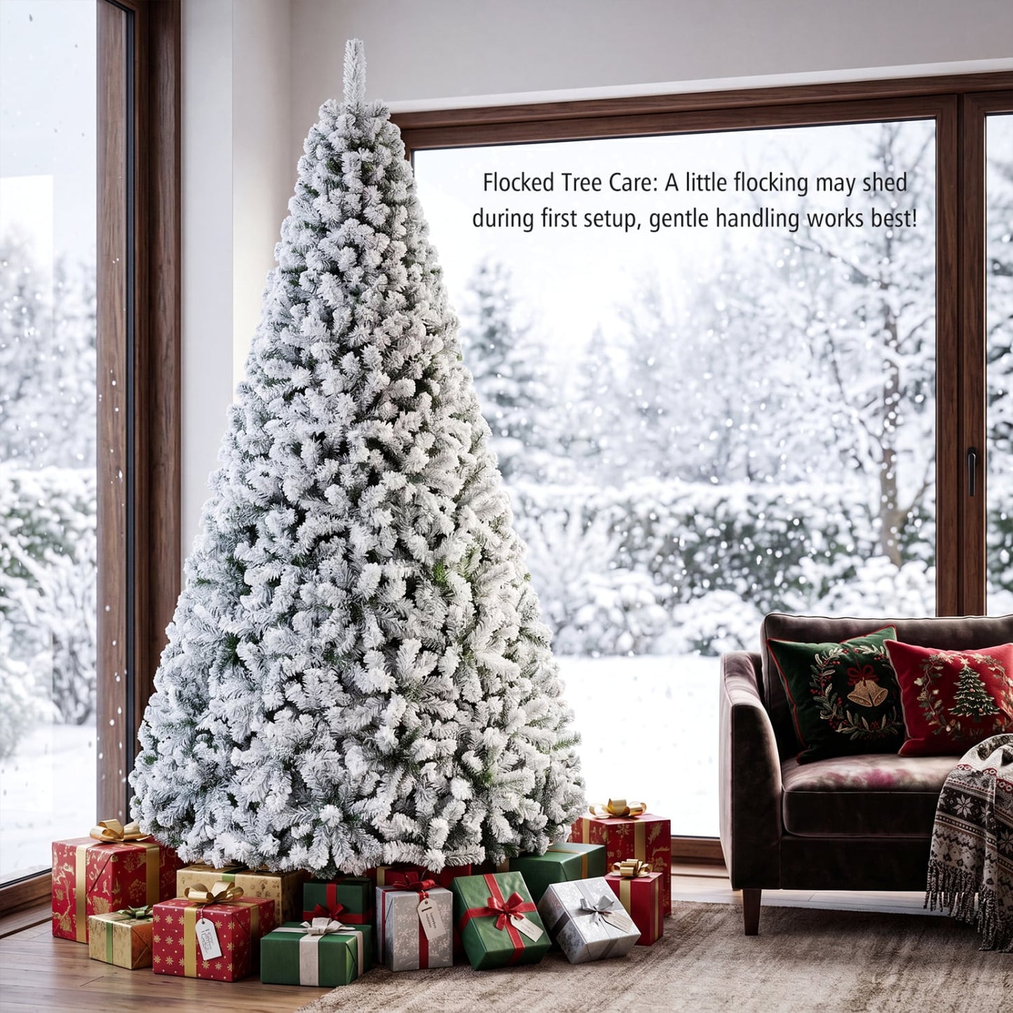 Artificial Snow-Flocked Christmas Tree