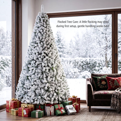 Artificial Snow-Flocked Christmas Tree