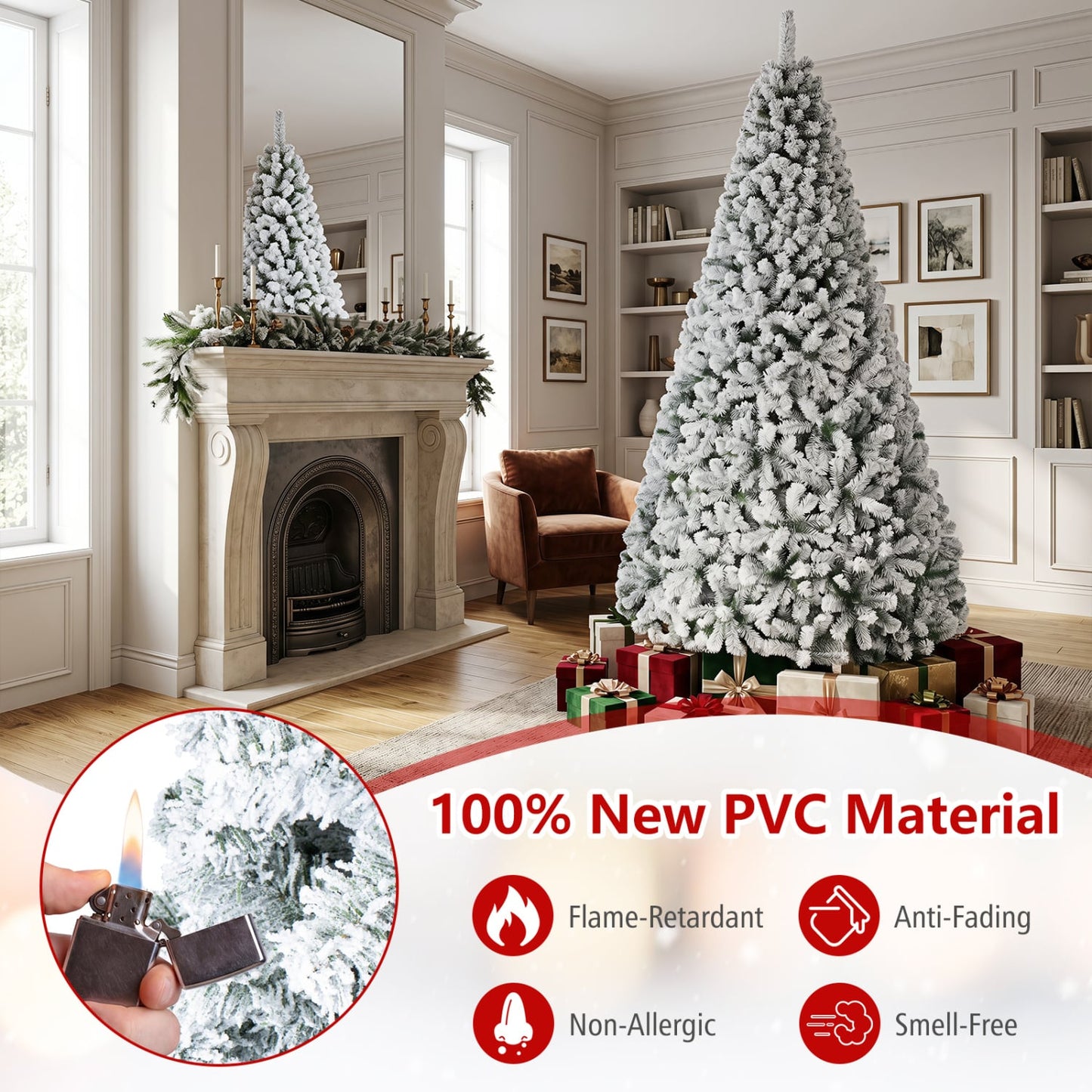Artificial Snow-Flocked Christmas Tree