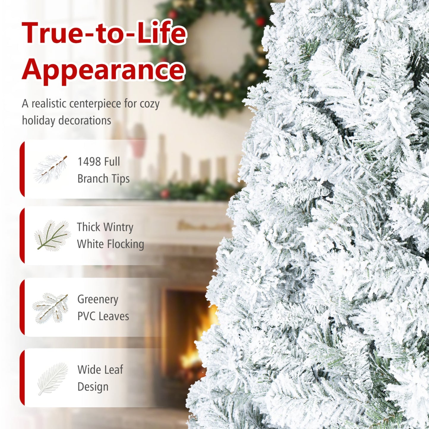 Artificial Snow-Flocked Christmas Tree