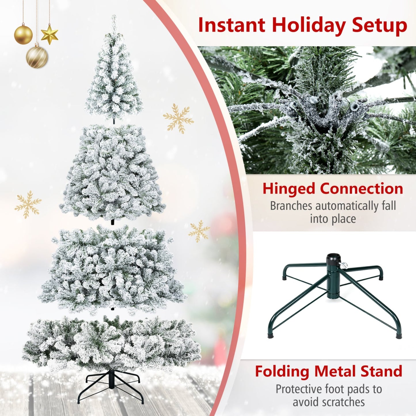 Artificial Snow-Flocked Christmas Tree