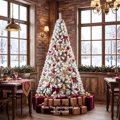 Sapin de Noël enneigé avec pointes de branches, M