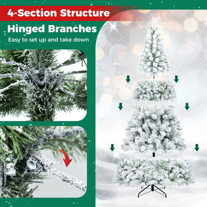 Sapin de Noël enneigé avec pointes de branches, M