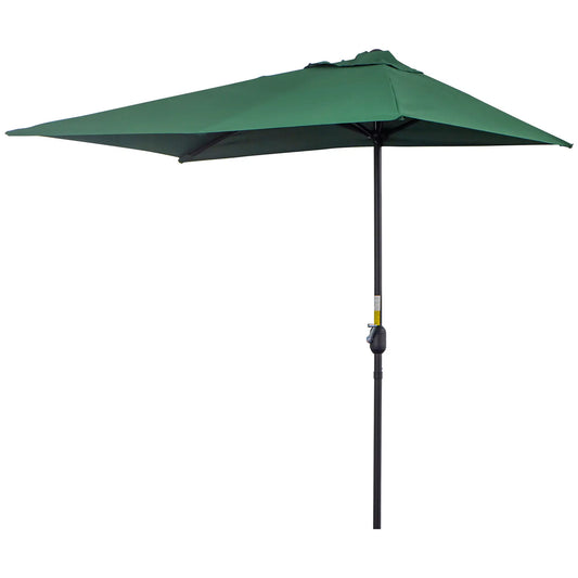 8ft Half Umbrella, Outdoor Balcony Parasol, Patio Sun Shade, Green Sun Umbrellas Green at Gallery Canada