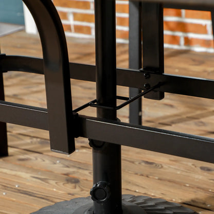 59 Inch Outdoor Dining Table, Steel Frame, Wood Grain, Brown Patio Dinning Tables at Gallery Canada