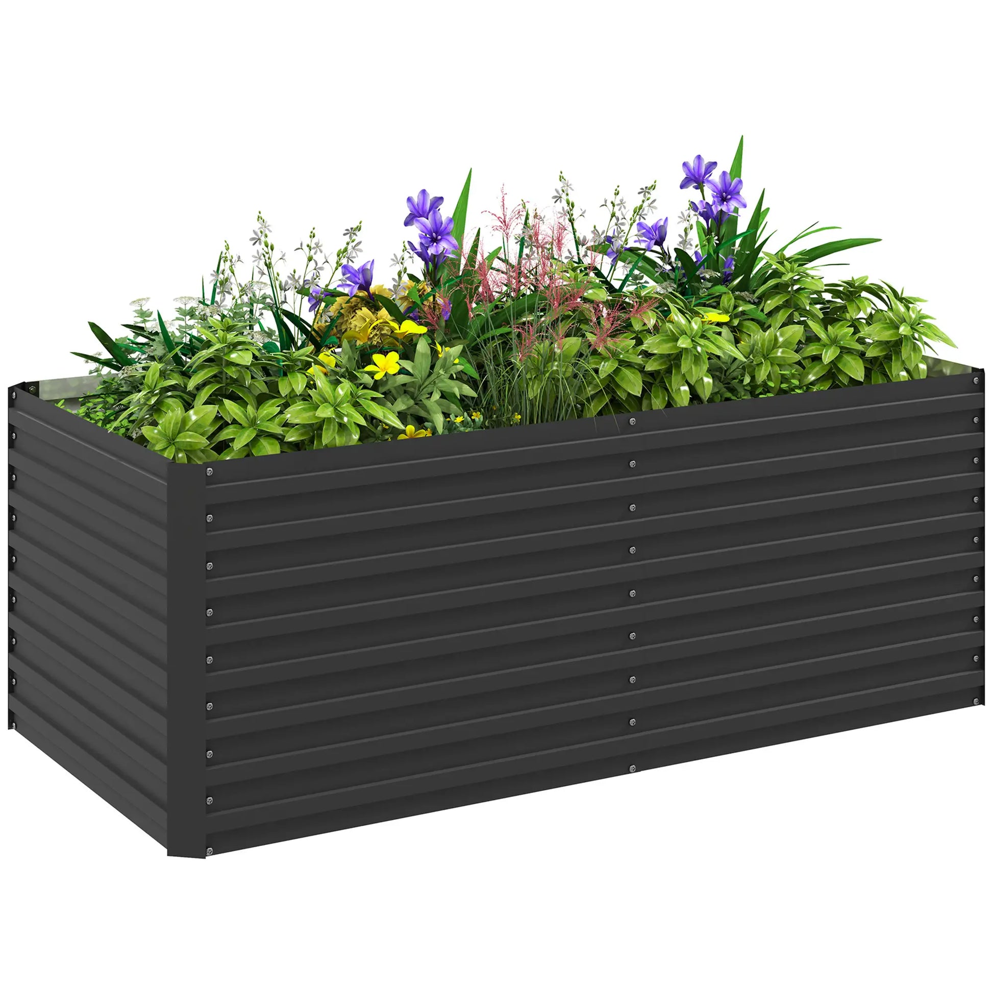 5' x 3' x 2' Raised Garden Bed, Galvanized Planter Box, Dark Grey Raised Garden Beds at Gallery Canada