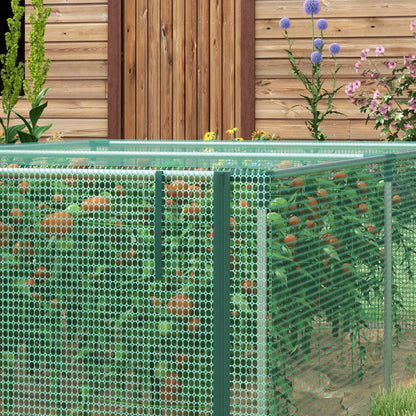 Cage de protection pour plantes 8,1' x 4,1', porte à fermeture éclair enroulable, cadre en acier galvanisé