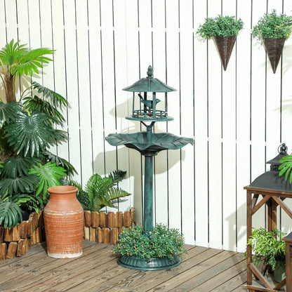 3-in-1 Garden Bird Bath Bowl, Large Water Basin, Feeder, Flower Planter, Green Garden Decor at Gallery Canada