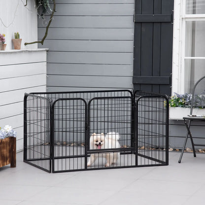 32"W 4-Panel Metal Dog Playpen, Indoor Outdoor Pet Fence, Black Houses, Kennels & Pens at Gallery Canada